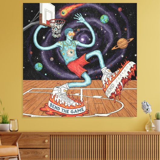 Surreal Space Dunk Stretched Canvas (Insitu (Woonkamer))