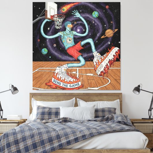 Surreal Space Dunk Stretched Canvas Afdruk (Insitu (Slaapkamer))