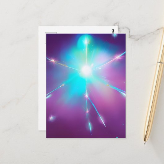 Surreal Space Star Briefkaart (Voorkant / Achterkant in situ)