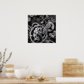 Surreal Steampunk Gears Achtergrond Poster (Keuken)