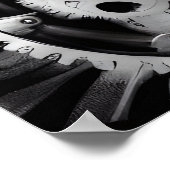 Surreal Steampunk Gears Achtergrond Poster (Hoek)