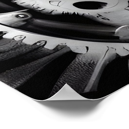 Surreal Steampunk Gears Achtergrond Poster (Hoek)