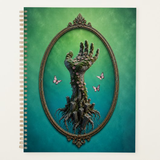 Surreal Stone Hand Daisies Notebook Planner (Voorkant)