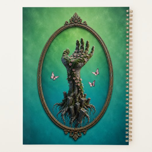 Surreal Stone Hand Daisies Notebook Planner (Achterkant)