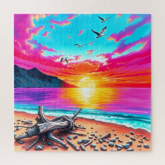 Surreal Sunset Beach Legpuzzel (Verticaal)