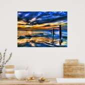 Surreal Sunset in Washington Pier Poster (Keuken)