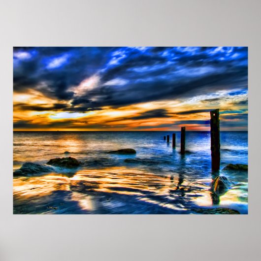 Surreal Sunset in Washington Pier Poster (Voorkant)