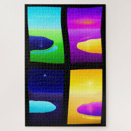 Surreal Sunset Painings Lake Zee Landscape Legpuzzel