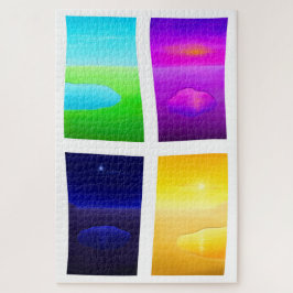 Surreal Sunset Painings Lake Zee Landscape Legpuzzel