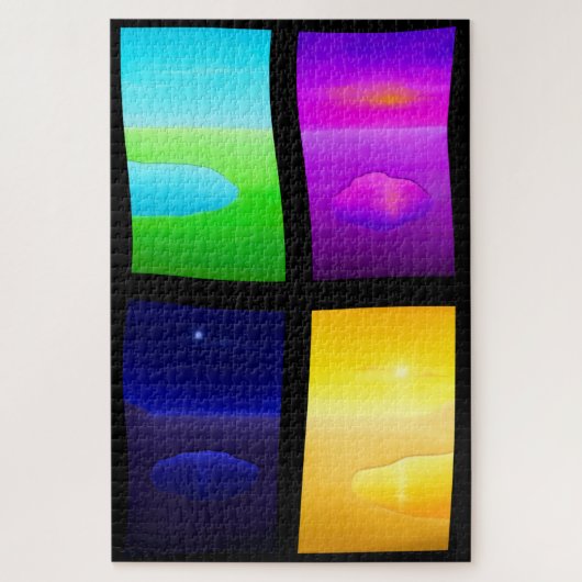 Surreal Sunset Painings Lake Zee Landscape Legpuzzel (Verticaal)