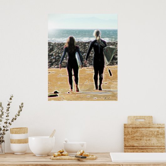 Surreal Surfing Safari Poster 1 (Keuken)