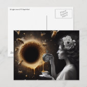 Surreal Tea Time Bijen Honingraat Zwart Gat Honing Briefkaart (Voorkant / Achterkant)