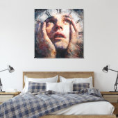 Surreal Time Trap Clock Human Concept Wall Art Canvas Afdruk (Insitu (Slaapkamer))