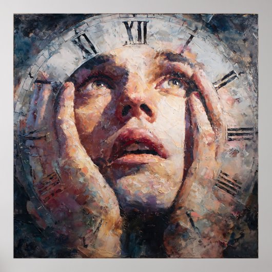 Surreal Time Trap Clock Human Concept Wall Art Poster (Voorkant)