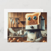 Surreal Toaster Egg Ontbijt Persoon Briefkaart (Voorkant / Achterkant)