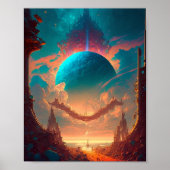 Surreal Towers Planet Visionary Landscape Poster (Voorkant)