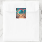 Surreal Towers Planet Visionary Landscape Vierkante Sticker (Tas)