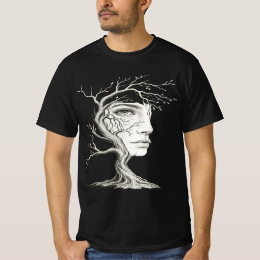 Surreal Tree Face Men's T-Shirt (Voorkant)