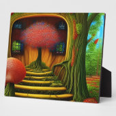 Surreal Tree House in Forest Tabletop Fotoplaat (Zijkant)