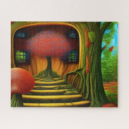 Surreal Tree House in het bos Legpuzzel