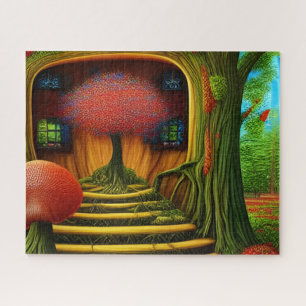 Surreal Tree House in het bos Legpuzzel