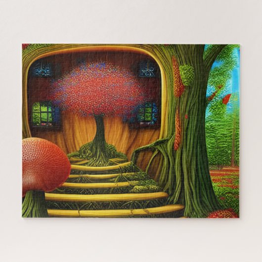 Surreal Tree House in het bos Legpuzzel (Horizontaal)