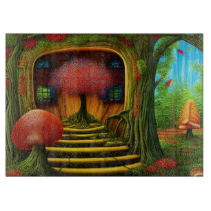 Surreal Tree House in het bos Snijplank