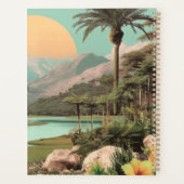 Surreal Tropical Lake With Palm Trees Planner (Achterkant)