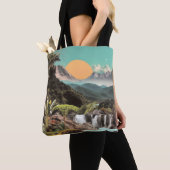 Surreal Tropical Valley With Waterfalls Tote Bag (Dichtbij)