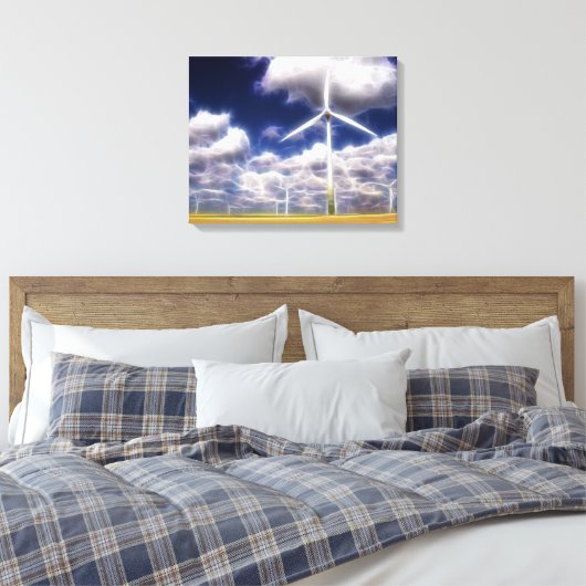 Surreal Turbo Windmills Wrapped Canvas (Insitu (Slaapkamer))