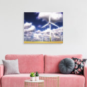 Surreal Turbo Windmills Wrapped Canvas (Insitu (Woonkamer))
