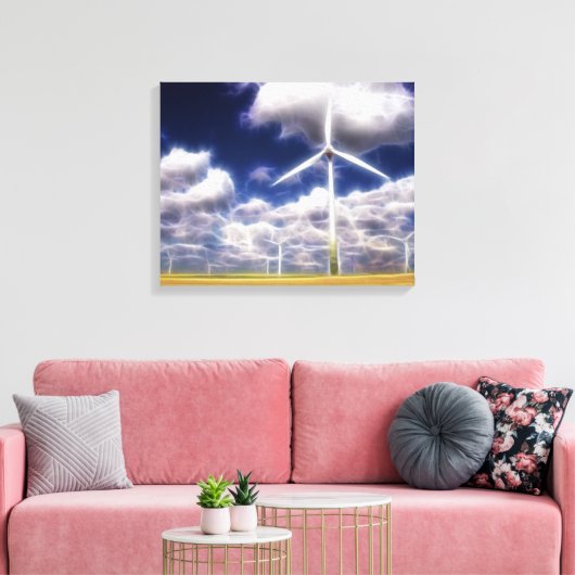 Surreal Turbo Windmills Wrapped Canvas (Insitu (Woonkamer))