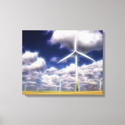 Surreal Turbo Windmills Wrapped Canvas Afdruk (Voorkant)