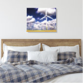 Surreal Turbo Windmills Wrapped Canvas Afdruk (Insitu (Slaapkamer))