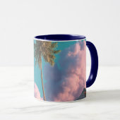 Surreal UFO and Palm Tree Mountain Scene Mok (Voorkant rechts)