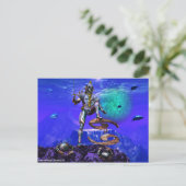 SURREAL UNDERSEA/Cancer Zodiab Birthday Sign Briefkaart (Staand voorkant)