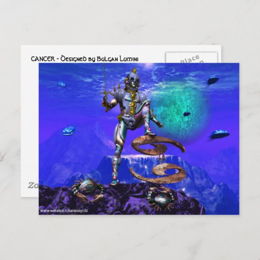 SURREAL UNDERSEA/Cancer Zodiab Birthday Sign Briefkaart (Voorkant / Achterkant)