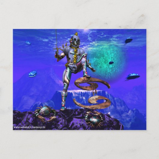SURREAL UNDERSEA/Cancer Zodiab Birthday Sign Briefkaart (Voorkant)