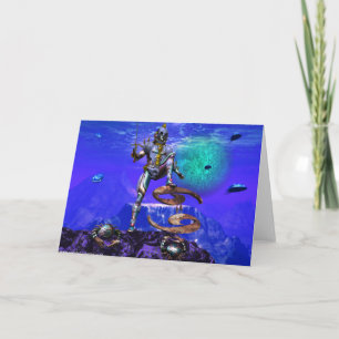 SURREAL UNDERSEA/Cancer Zodiab Birthday Sign Kaart