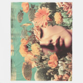 Surreal Underwater Portrait With Coral Flowers Fleece Deken (Voorkant)
