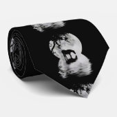 Surreal Unique Horse Water and Full Moon Stropdas (Opgerold)