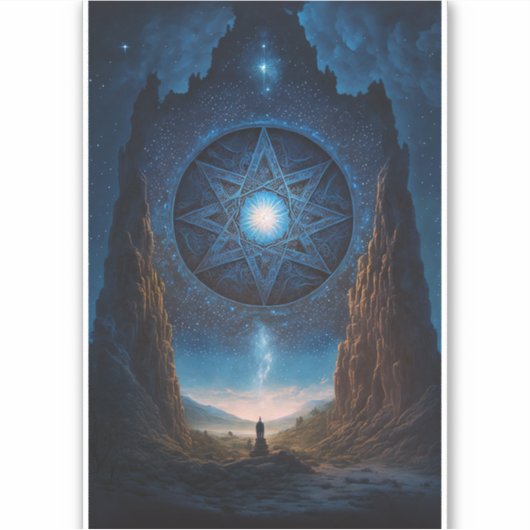 Surreal Visionary Landscape Art Sticker (Voorkant)