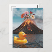 Surreal Volcano Rubber Duck Briefkaart (Voorkant / Achterkant)