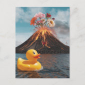 Surreal Volcano Rubber Duck Briefkaart (Voorkant)