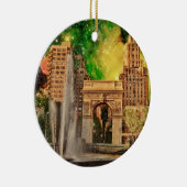 Surreal Washington Square Park, NYC Keramisch Ornament (Rechts)