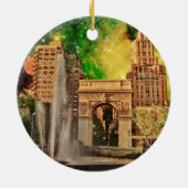 Surreal Washington Square Park, NYC Keramisch Ornament (Achterkant)