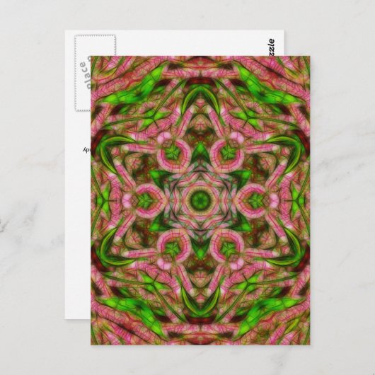 Surreal wattle kaleidoscoop verticaal briefkaart (Voorkant / Achterkant)