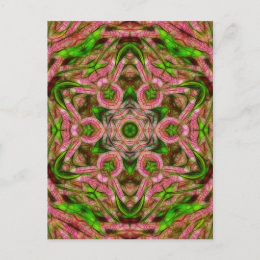 Surreal wattle kaleidoscoop verticaal briefkaart (Voorkant)