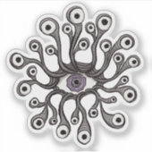 Surreal Weirdcore Oogtentakel Kunstwerk - Paars Sticker (Voorkant)