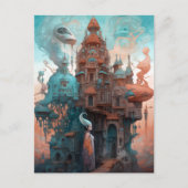 Surreal Whimsical Fairytale House Fantasy Art Briefkaart (Voorkant)